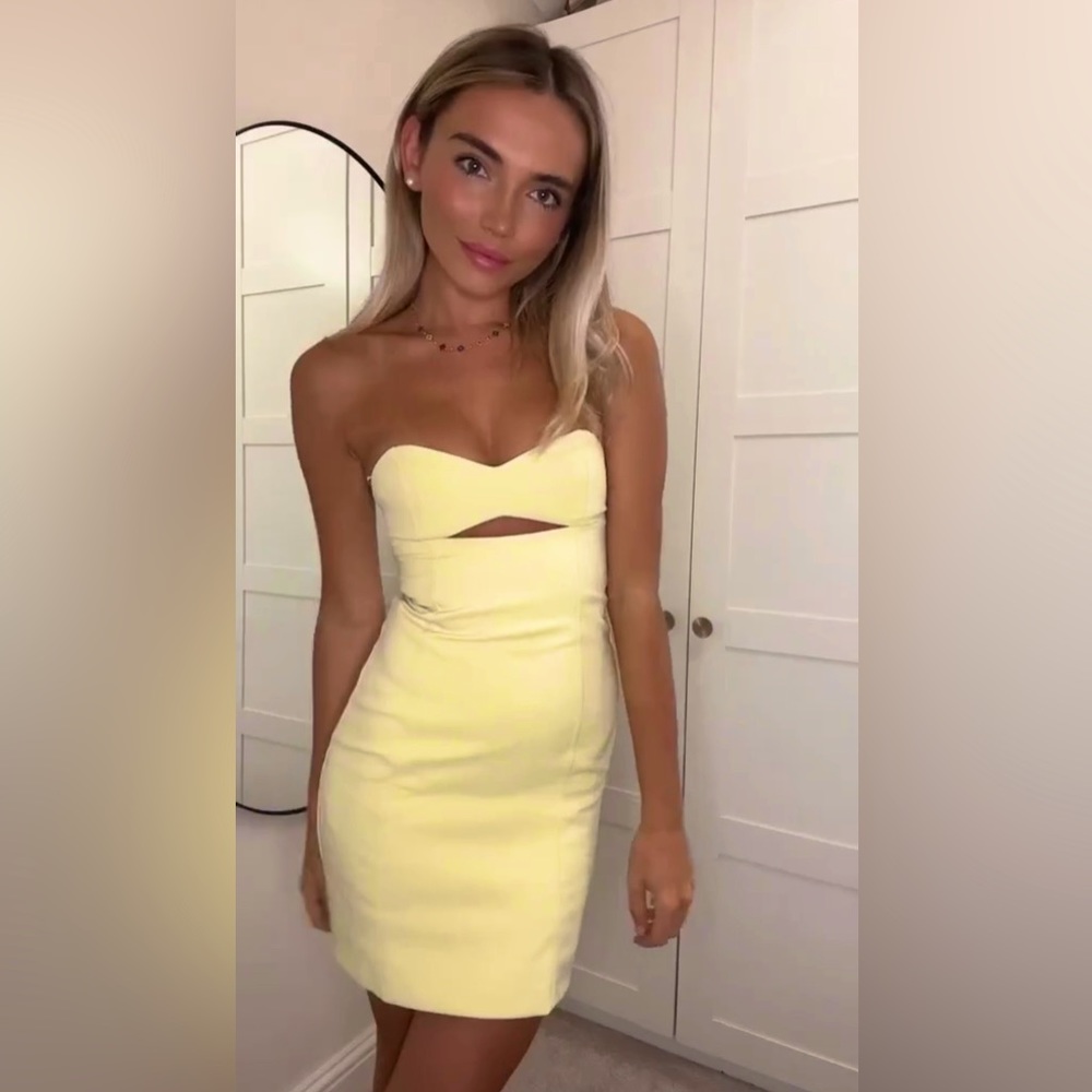 Zara Yellow Strapless Cut Out Dress - Picture 9 of 17